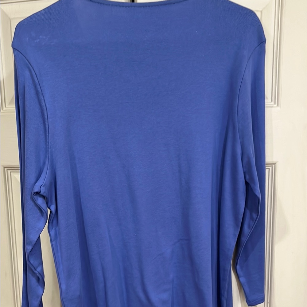 Chico's Vibrant Blue Long Sleeve Top - Picture 3 of 3